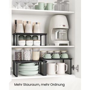 Produktbild für Küchenregal Songmics KCS220B01, schwarz, 3er Set