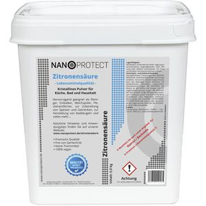 Nanoprotect Zitronensäure Premiumqualität, Pulver, in Lebensmittelqualität, Monohydrat, 5 kg