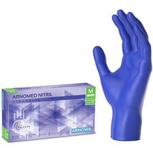 Produktbild für Einmalhandschuhe Arnomed Nitril Ocean Blue, blau, 100 Stück