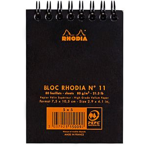 Produktbild für Notizblock Rhodia 115009C, schwarz, A7