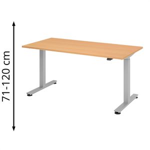 Produktbild für Schreibtisch Hammerbacher XMST 16, buche / silber