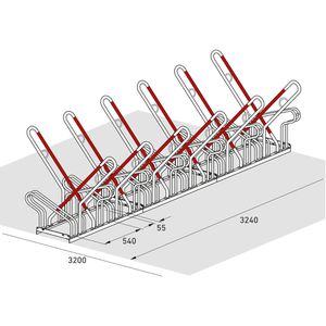 Produktbild für Fahrradständer WSM 2522 XBF, Bodenmontage / freistehend