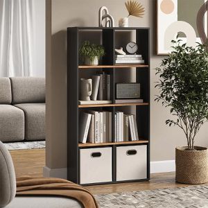 Produktbild für Bücherregal Vicco Scutum, anthrazit / eiche