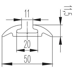 Produktbild für Airlineschiene Conacord 522263, zum Kleben &amp; Schrauben