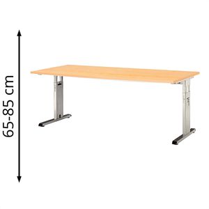 Produktbild für Schreibtisch Hammerbacher O-Serie, ahorn / silber
