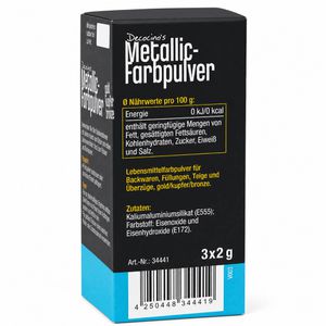 Produktbild für Lebensmittelfarbe Decocino Metallic-Pulver, wasserlöslich
