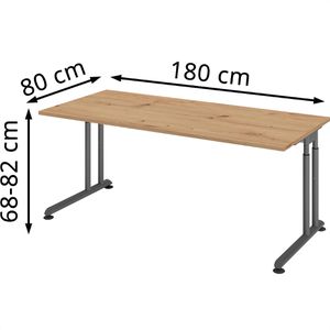 Produktbild für Schreibtisch Hammerbacher Z-Serie asteiche / graphit