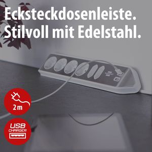 Produktbild für Tischsteckdose Brennenstuhl estilo, mit 2 m Schuko Kabel