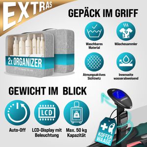 Produktbild für Koffer Monzana grün, 4-teilig + Zubehör