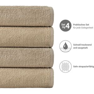 Produktbild für Handtuch NatureMark Frottier, sand-beige, 70 x 140 cm