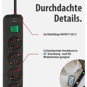 Produktbild für Steckdosenleiste Brennenstuhl Eco-Line, 3m Kabel