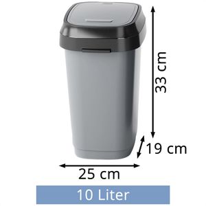 Produktbild für Mülleimer Curver KIS Dual Swing, grau/anthrazit