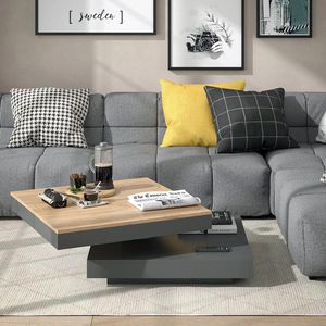 Produktbild für Couchtisch Vicco Elias aus Holz, goldkraft eiche / anthrazit