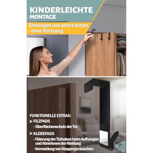 Produktbild für Türhaken 4smile für Außenseite, schwarz