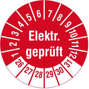 Prüfplaketten Böttcher-AG Elektr. geprüft