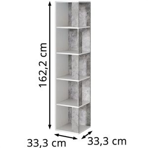 Produktbild für Bücherregal Vicco Lio, beton grau