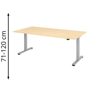 Schreibtisch Hammerbacher XMST 2E, ahorn / silber