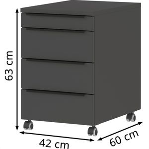 Produktbild für Rollcontainer Germania Mailand 4377-547, aus Holz, graphit