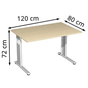 Produktbild für Schreibtisch Geramöbel Flex S-618102-AS, ahorn / silber