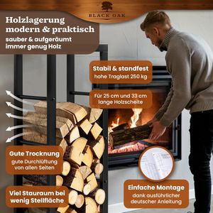Produktbild für Kaminholzregal Black-Oak Jack, schwarz