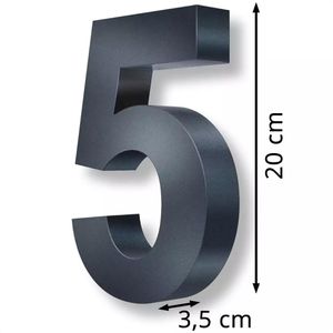Produktbild für Hausnummer Metzler 3D, anthrazit aus Edelstahl