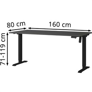 Produktbild für Schreibtisch Germania Profi 3.0, 8024-547, graphit / schwarz