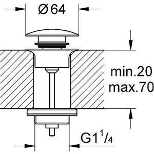 Produktbild für Ablaufgarnitur GROHE mit Klickverschluss 65807DC0, aus Metall