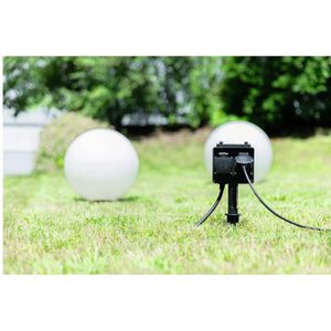 Produktbild für Gartensteckdose Heitronic Dubai, mit Erdspieß
