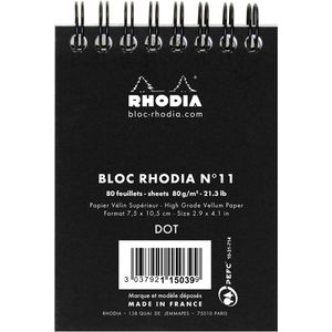 Produktbild für Notizblock Rhodia 115039C, dotpad, schwarz, A7