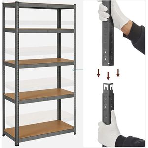 Produktbild für Schwerlastregal Songmics 5 Holzböden