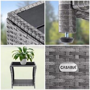 Produktbild für Beistelltisch CASARIA 109511, schwarz / grau, für Outdoor