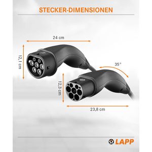 Produktbild für Elektroauto-Ladekabel Lapp Mode 3, IP55, 3 m
