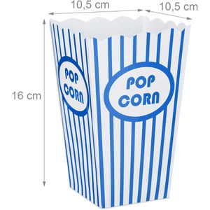 Produktbild für Popcorntüten Relaxdays blau-weiß gestreift