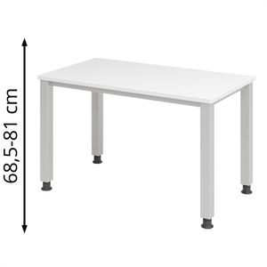 Produktbild für Schreibtisch Hammerbacher Q-Serie, weiß / silber
