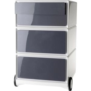 Produktbild für Rollcontainer Paperflow aus Kunststoff, weiß / anthrazit