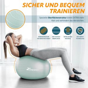 Produktbild für Gymnastikball Tresko Anti-Burst, mit Luftpumpe