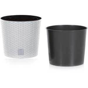 Produktbild für Übertopf Prosperplast Rato Round, weiß, Ø 20 x 19 cm