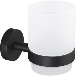 Zahnputzbecher Tesa Moon Black, 40566, aus satiniertem Glas