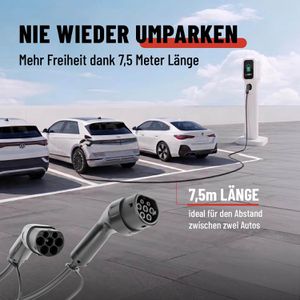 Produktbild für Elektroauto-Ladekabel Absina Mode 3, IP65, 7,5 m