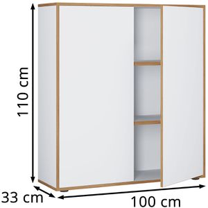 Produktbild für Aktenschrank VCM Salia 3-Fach 920789, aus Holz