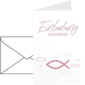 Produktbild für Einladungskarten itenga 33103160, Altrosa, für Kommunion