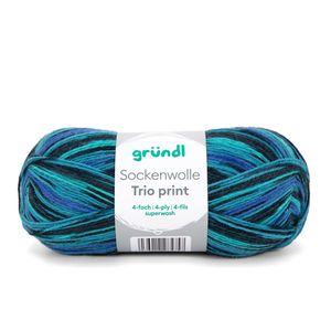Produktbild für Häkelgarn Gründl 6229-05, Sockenwolle Trio print blau/grün mix