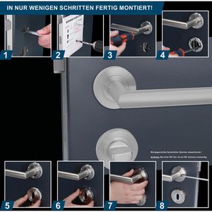 Produktbild für Drückergarnitur Alpertec Solid 1-R-ES WC