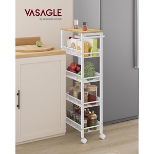 Produktbild für Nischenregal Songmics LRC035W09, weiß, mit Rollen