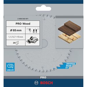 Produktbild für Kreissägeblatt Bosch PRO Wood, 2608643071