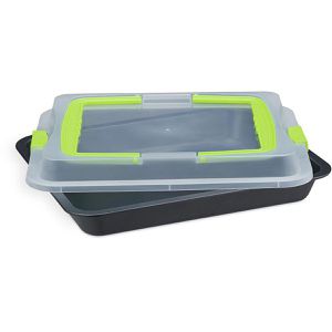 Produktbild für Backblech Relaxdays 10024300-53 3in1 grün/schwarz Carbon-Stahl