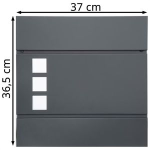 Produktbild für Briefkasten Monzana 108103, anthrazit, aus Stahl