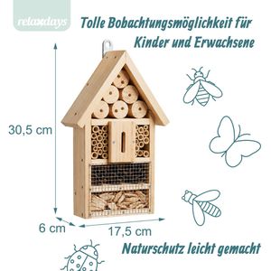 Produktbild für Insektenhotel Relaxdays 10052301, zum Aufhängen, aus Holz