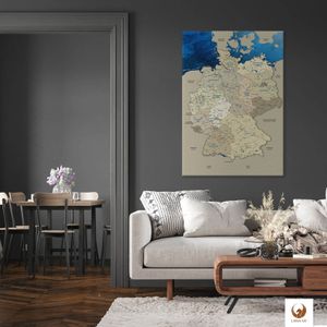 Produktbild für Deutschlandkarte Lana-KK Blue Ocean Postleitzahlen, Holzrahmen