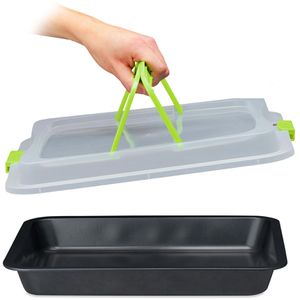 Backblech Relaxdays 10024300-53 3in1 grün/schwarz Carbon-Stahl